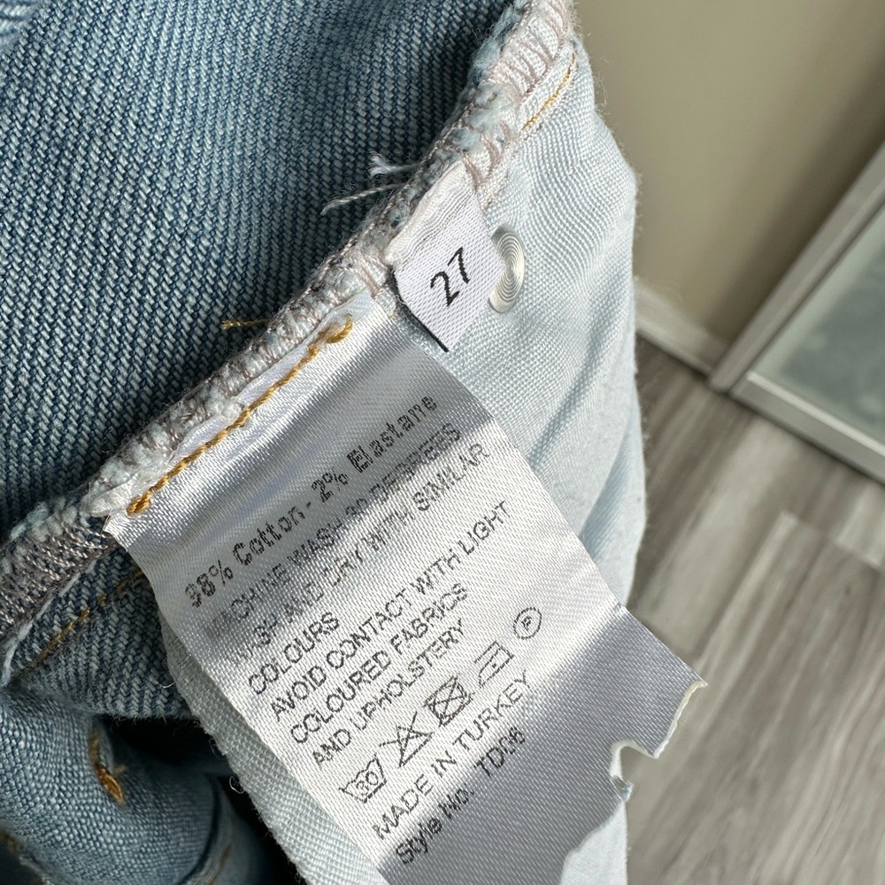 IRIS & INK ($180) Classic Straight Leg Blue Jeans Size 27 High Rise Denim - Picture 6 of 9